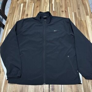 Nike Court Jacket Mens XL Black Track Tennis Lightweight DriFit Full Zip Y2K